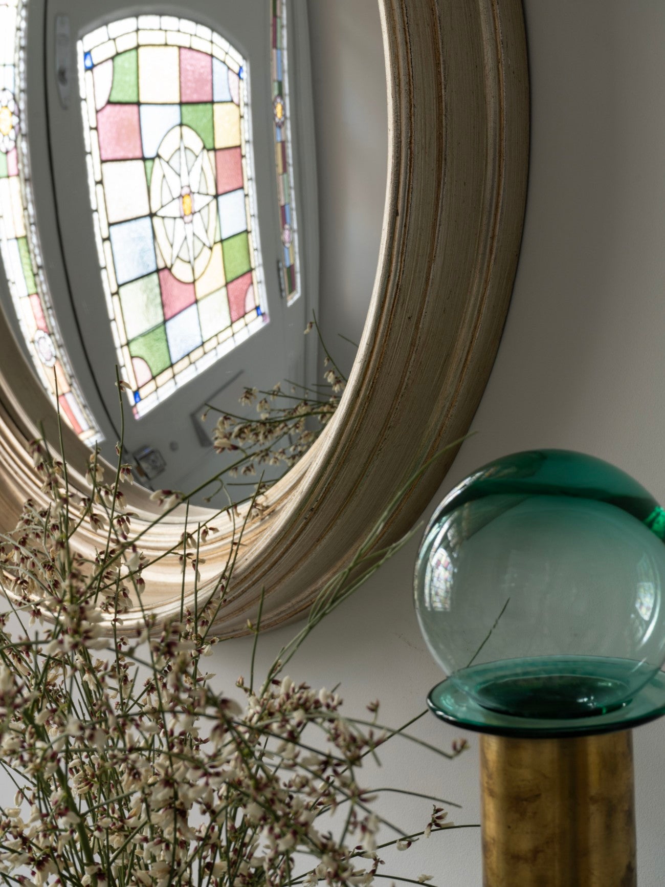 Fen Round Convex Silver Round Wall Mirror | Small